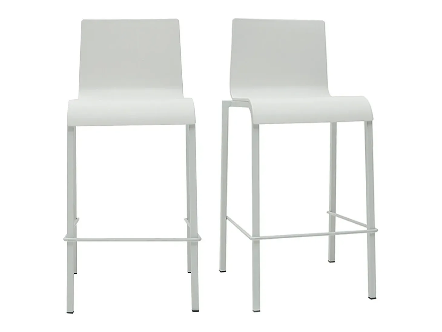 Taburetes de bar modenros apilables blancos A65 cm (lote de 2) KUPA