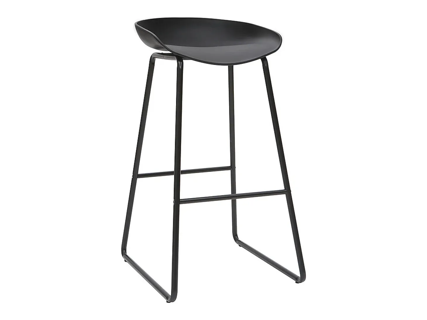 Taburetes de bar modernos negros con patas en metal (lote de 2) PEBBLE
