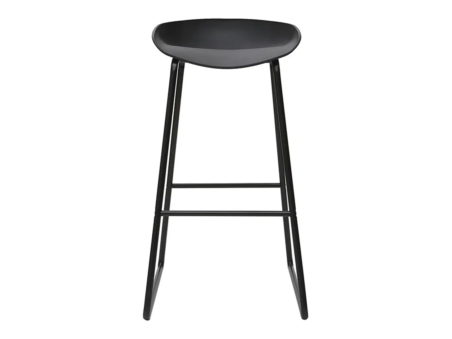 Taburetes de bar modernos negros con patas en metal (lote de 2) PEBBLE
