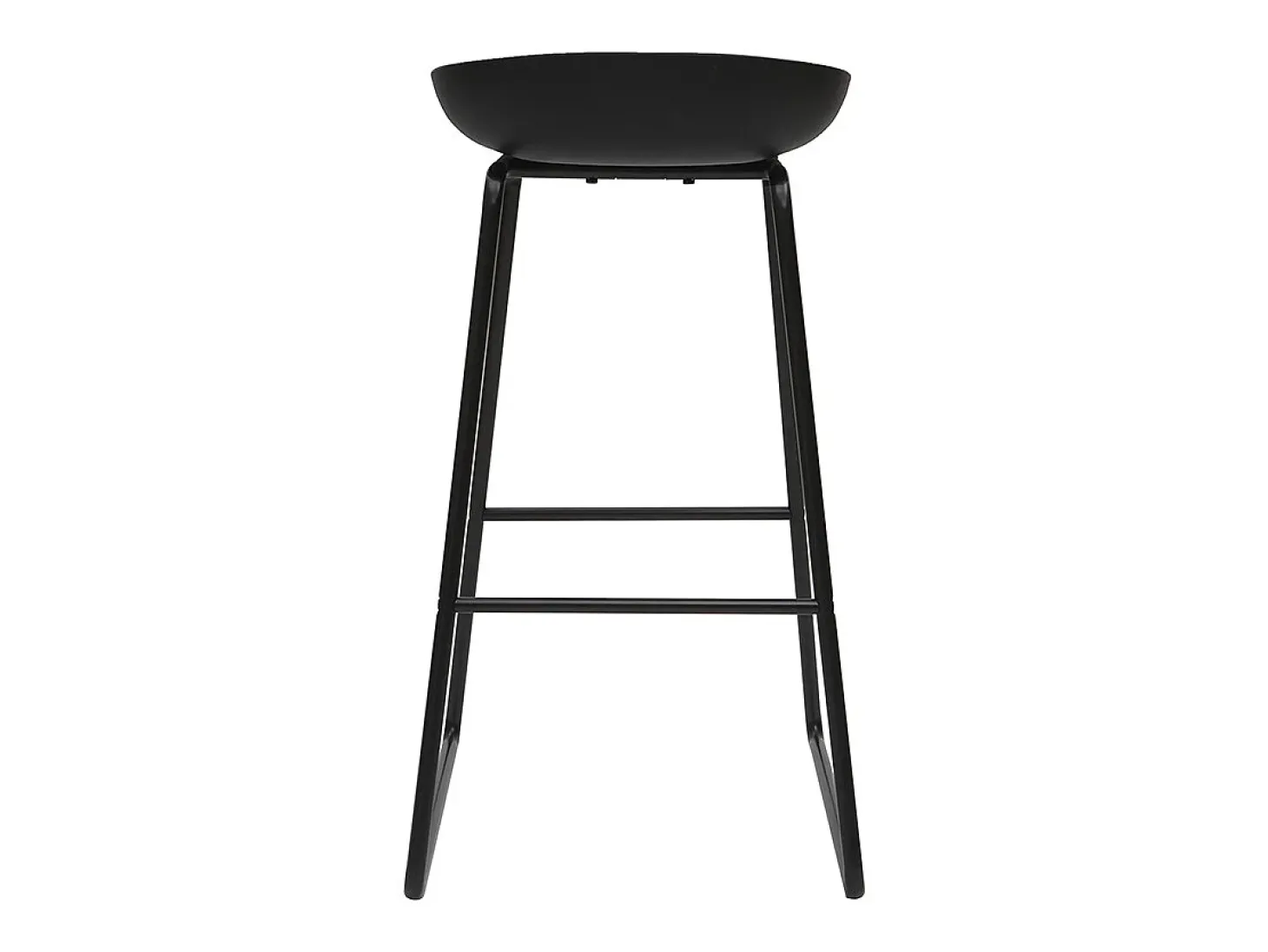 Taburetes de bar modernos negros con patas en metal (lote de 2) PEBBLE