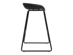 Taburetes de bar modernos negros con patas en metal (lote de 2) PEBBLE