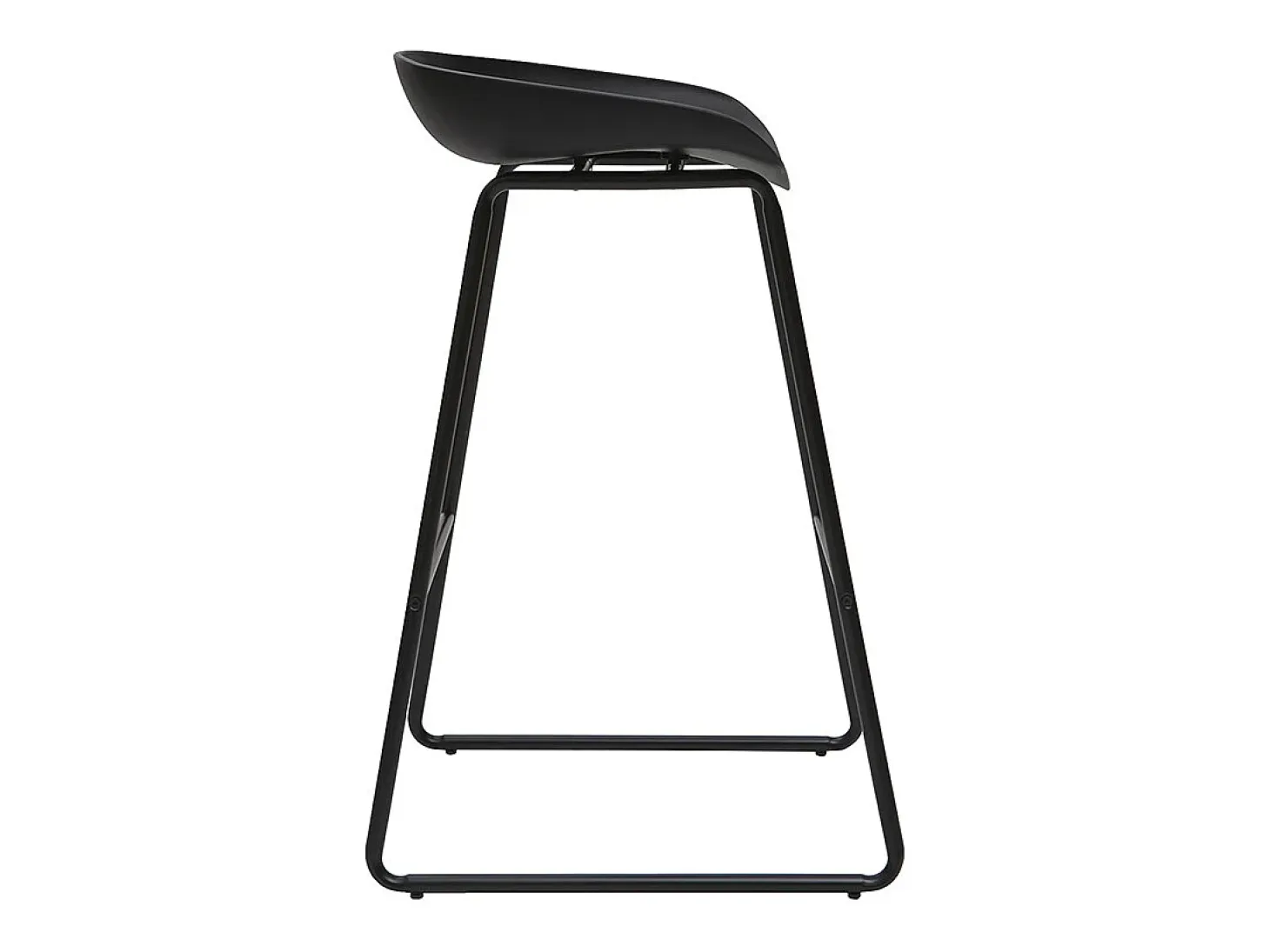 Taburetes de bar modernos negros con patas en metal (lote de 2) PEBBLE