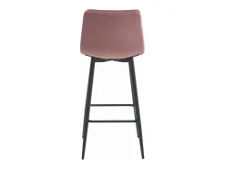 Taburetes de bar Valora TEOTO de terciopelo rosa oscuro con patas de acero negro x2