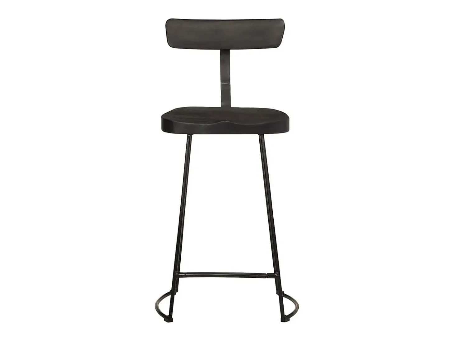 Taburetes de barra 2 uds negro 49x43x88 cm madera maciza mango