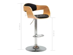 Taburetes de cocina 2 uds madera curvada cuero sintético negro