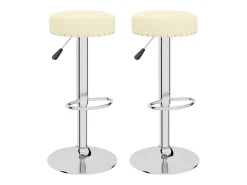 Taburetes de cocina 2 unidades tela crema