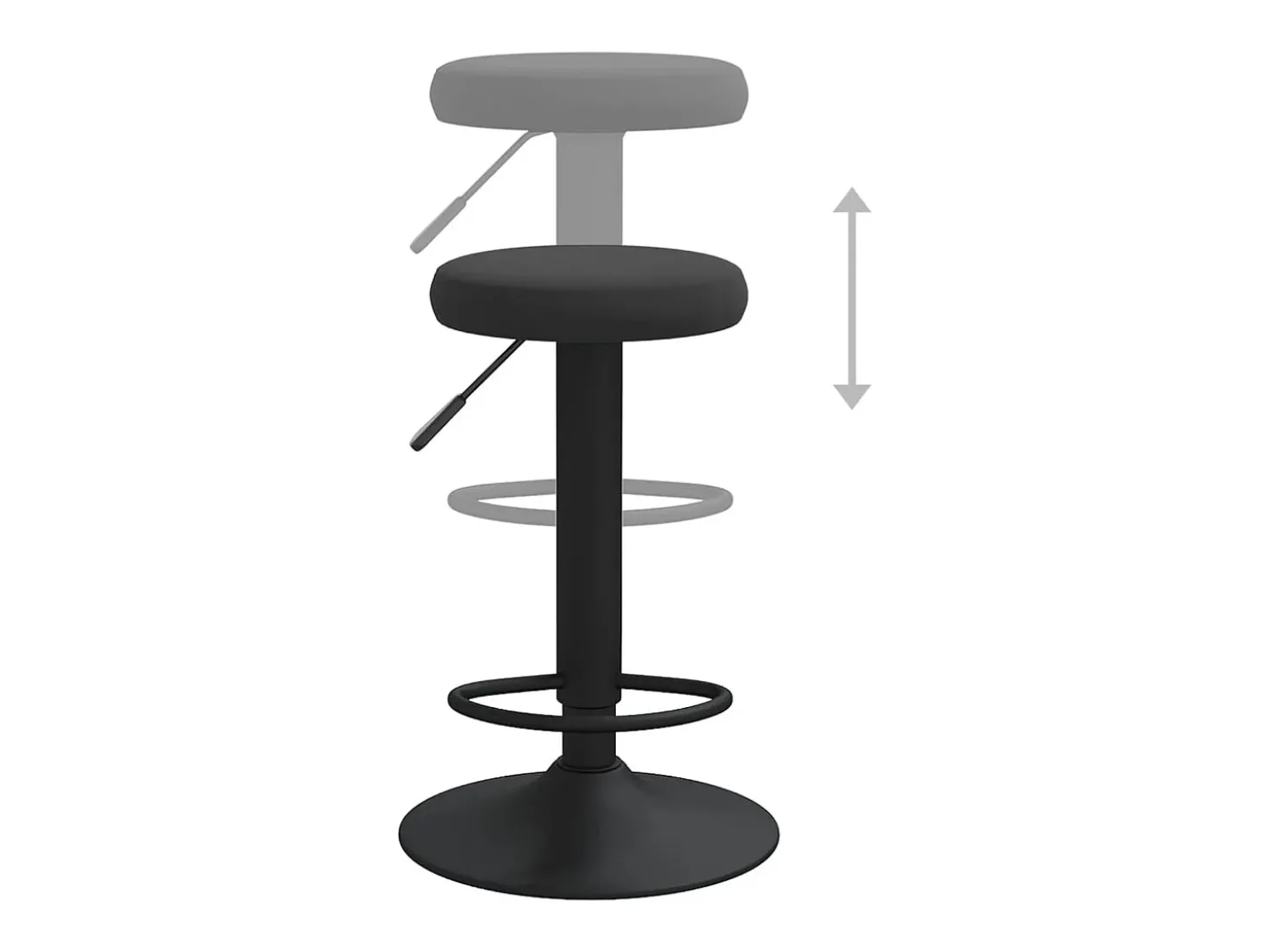 Taburetes de cocina 2 unidades terciopelo negro