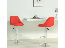 Taburetes de cocina 2 unidades cuero sintético rojo