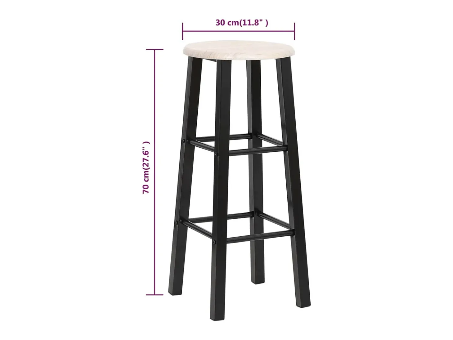 Taburetes de cocina 2 unidades MDF negros