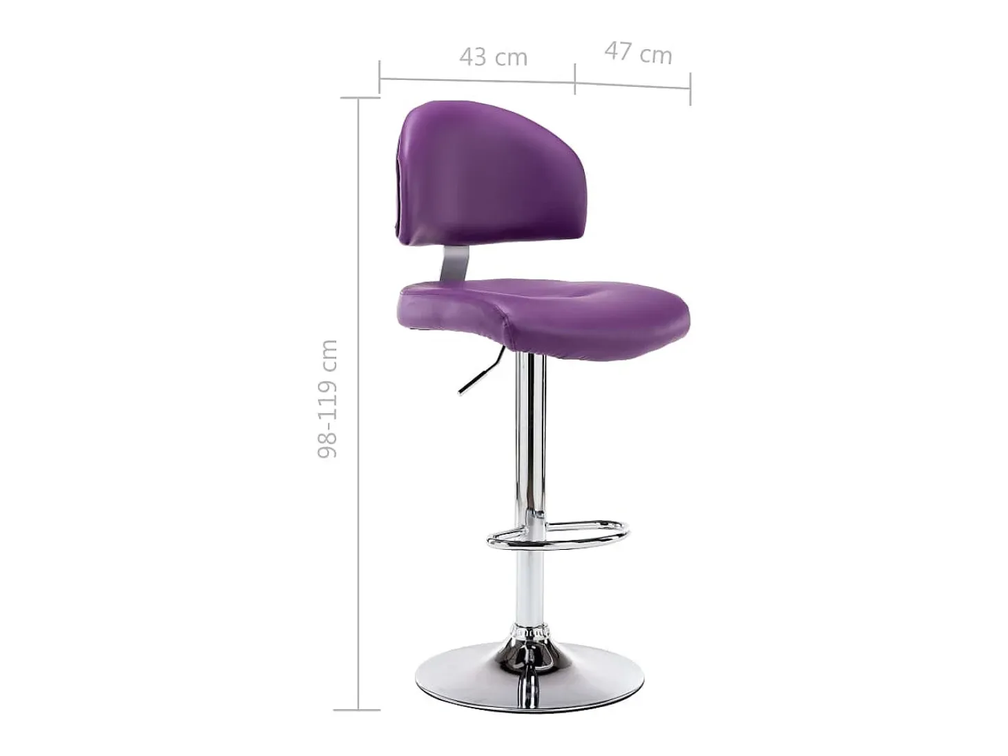 Taburetes de cocina 2 unidades cuero sintético morado