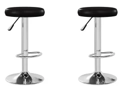 Taburetes de cocina 2 unidades cuero sintético negro