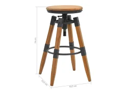 Taburetes de cocina 2 unidades madera maciza de abeto