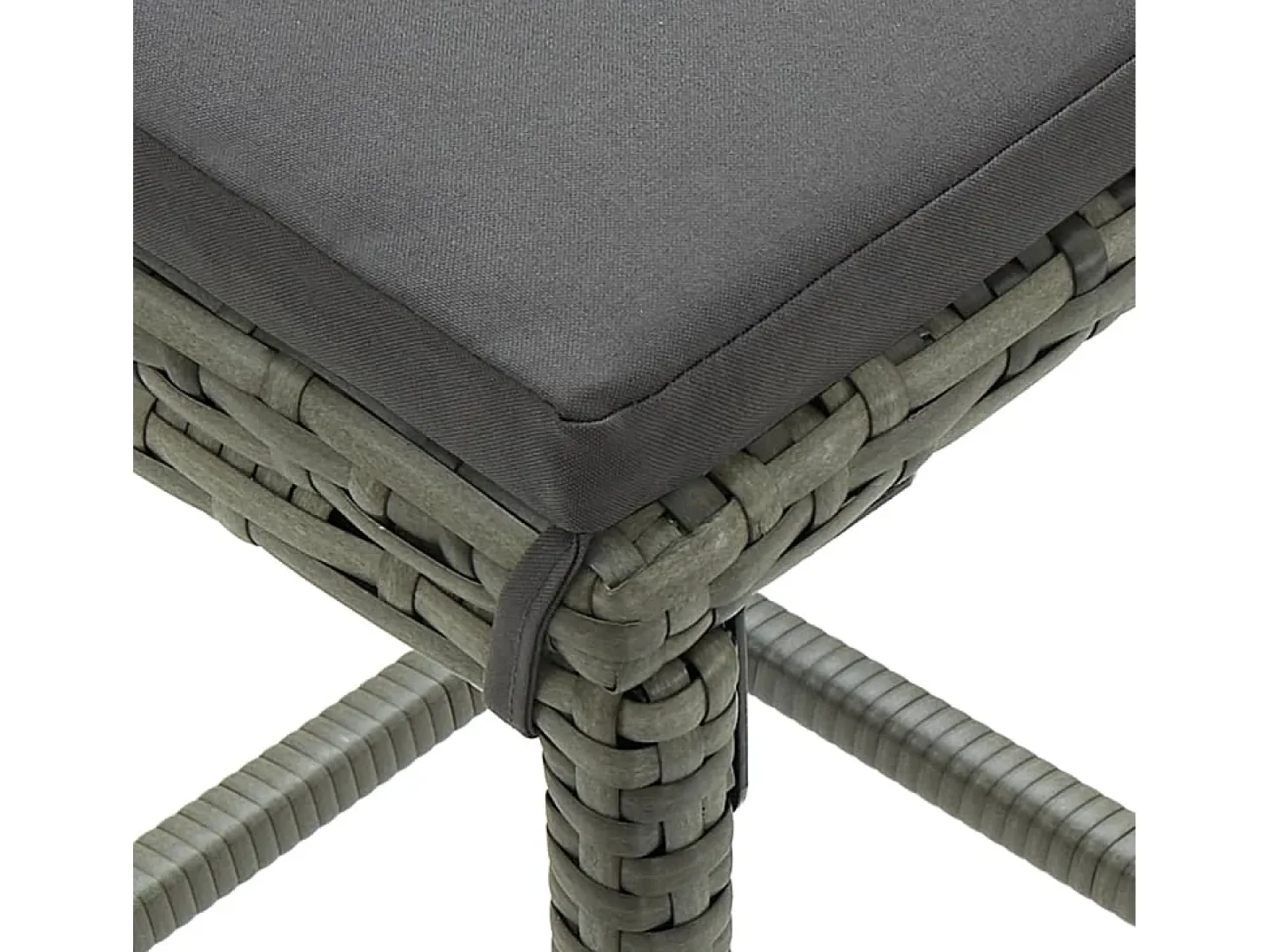 Taburetes de cocina con cojines 2 uds ratán sintético gris