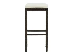 Taburetes de cocina con cojines 4 uds ratán sintético marrón