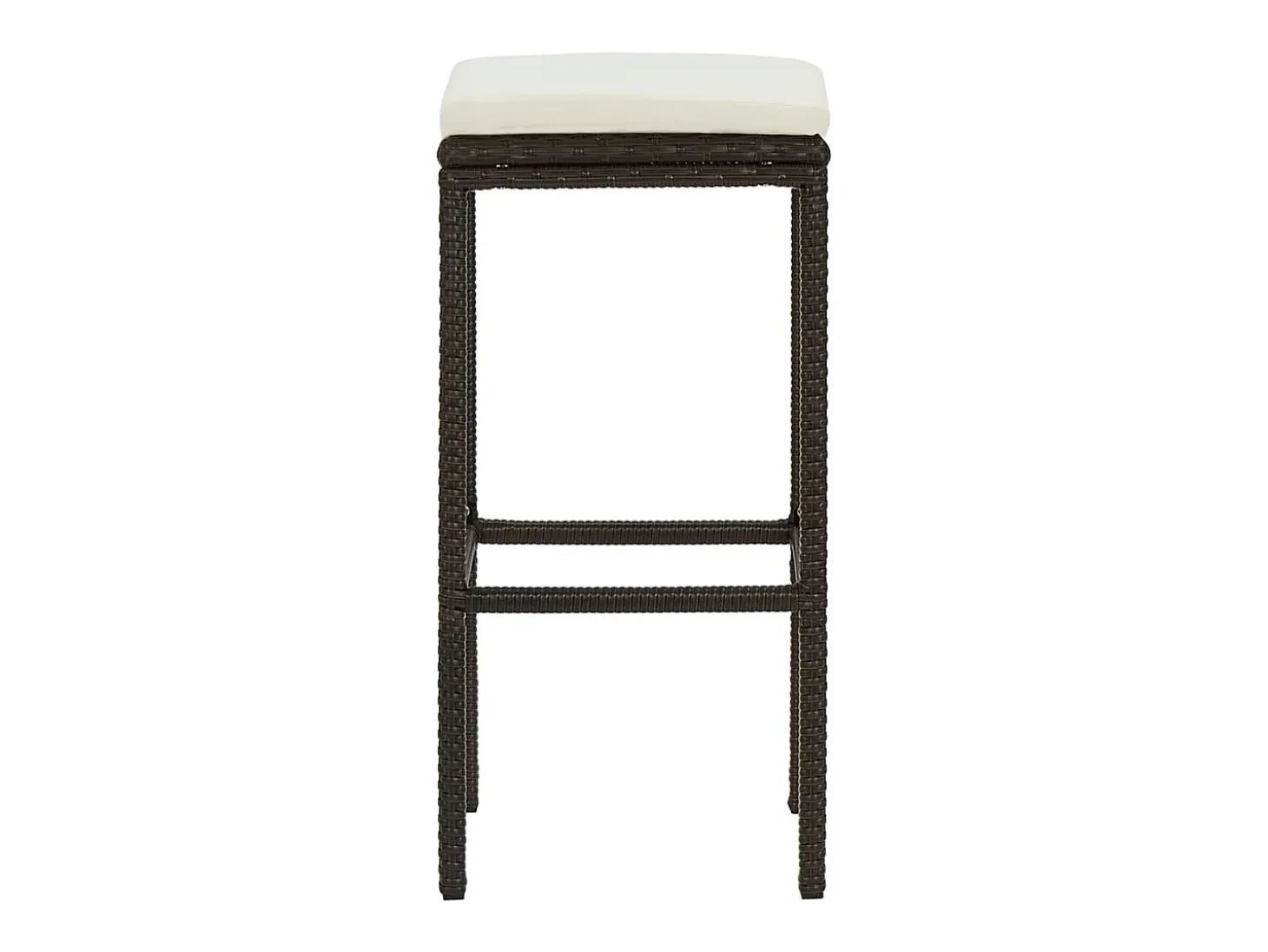 Taburetes de cocina con cojines 4 uds ratán sintético marrón