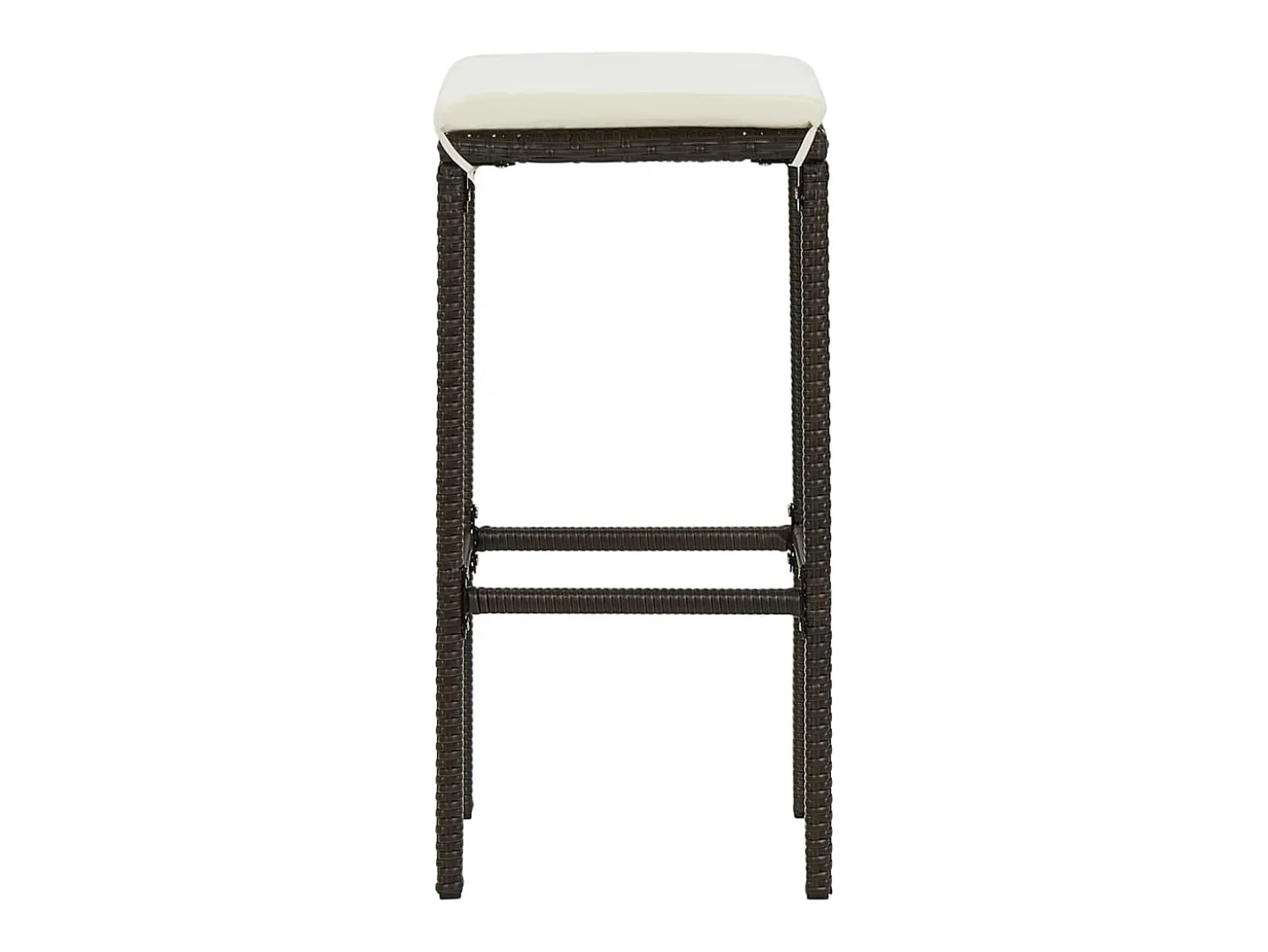 Taburetes de cocina con cojines 4 uds ratán sintético marrón
