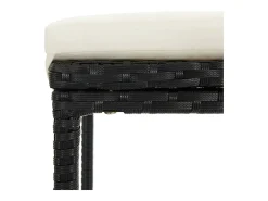 Taburetes de cocina con cojines 2 uds ratán sintético negro