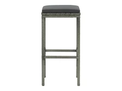 Taburetes de cocina con cojines 6 unidades ratán sintético gris