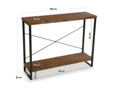 Taline Mueble Recibidor Estrecho para la Entrada o el Pasillo, Mesa Consola, Negro, 80x30x100cm