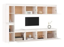 Taylor Anne Muebles para TV 6 piezas madera maciza de pino blanco