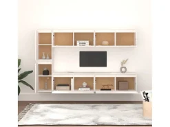 Taylor Anne Muebles para TV 6 piezas madera maciza de pino blanco