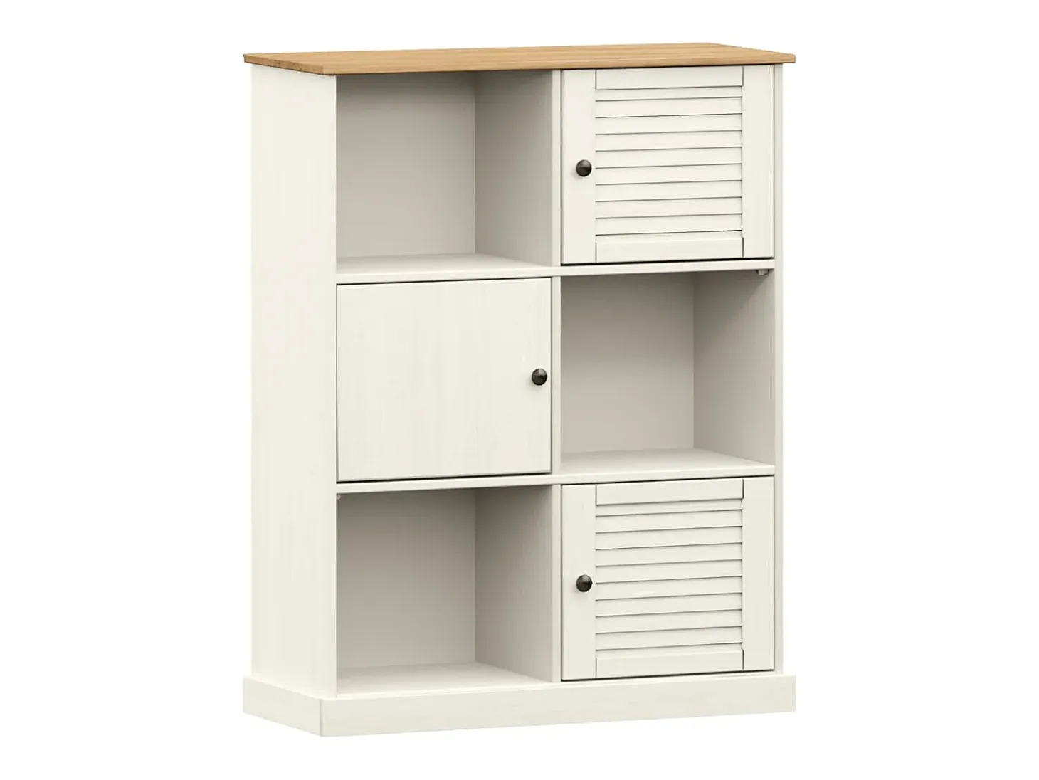 Thyron Librería VIGO madera maciza de pino blanco 90x35x114,5 cm
