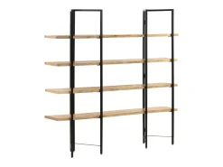 Umdir Estantería de 4 niveles madera maciza de mango 160x35x160 cm