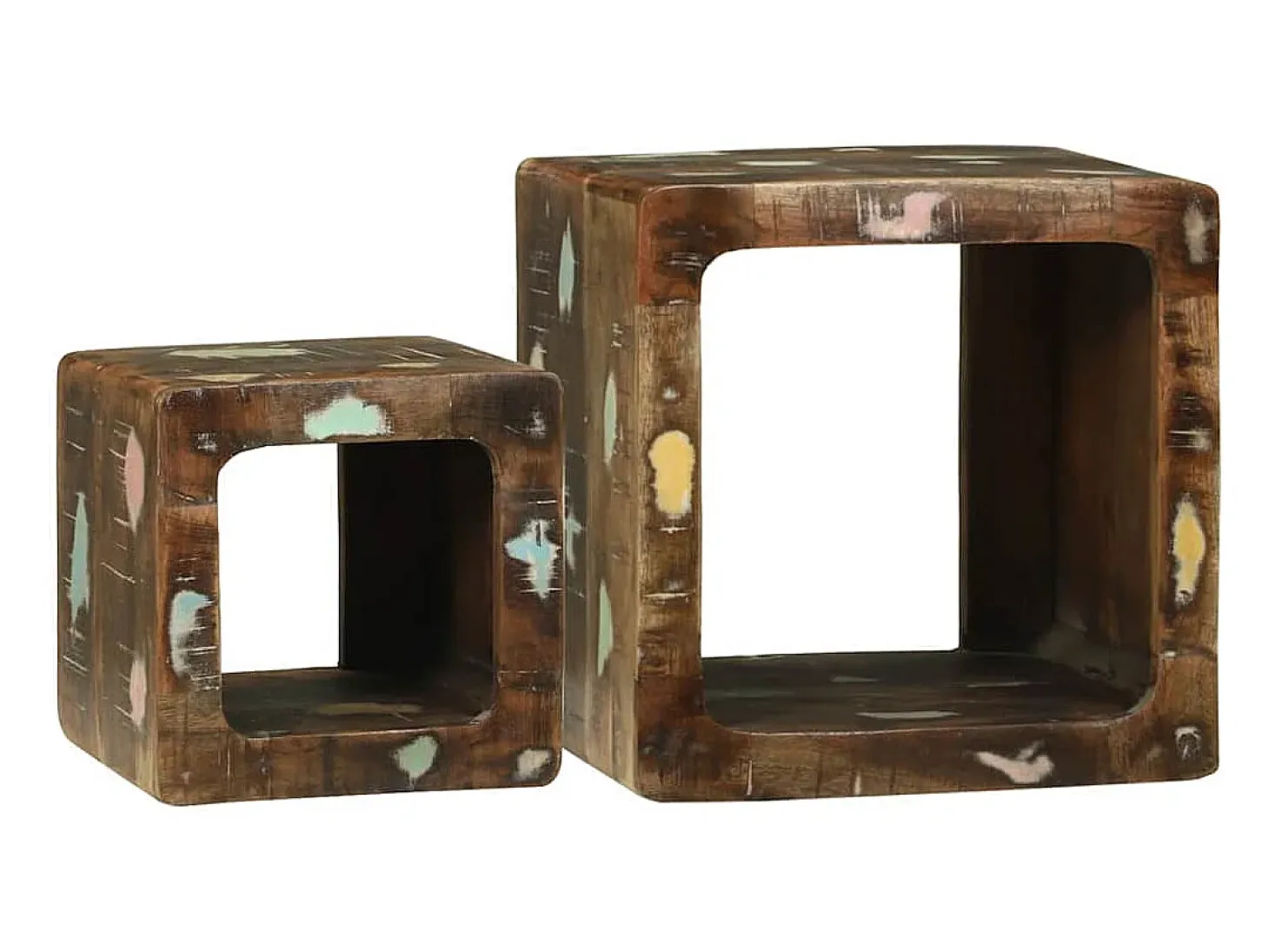 Unidad de Televisión 2 piezas Multicolor madera maciza reciclada