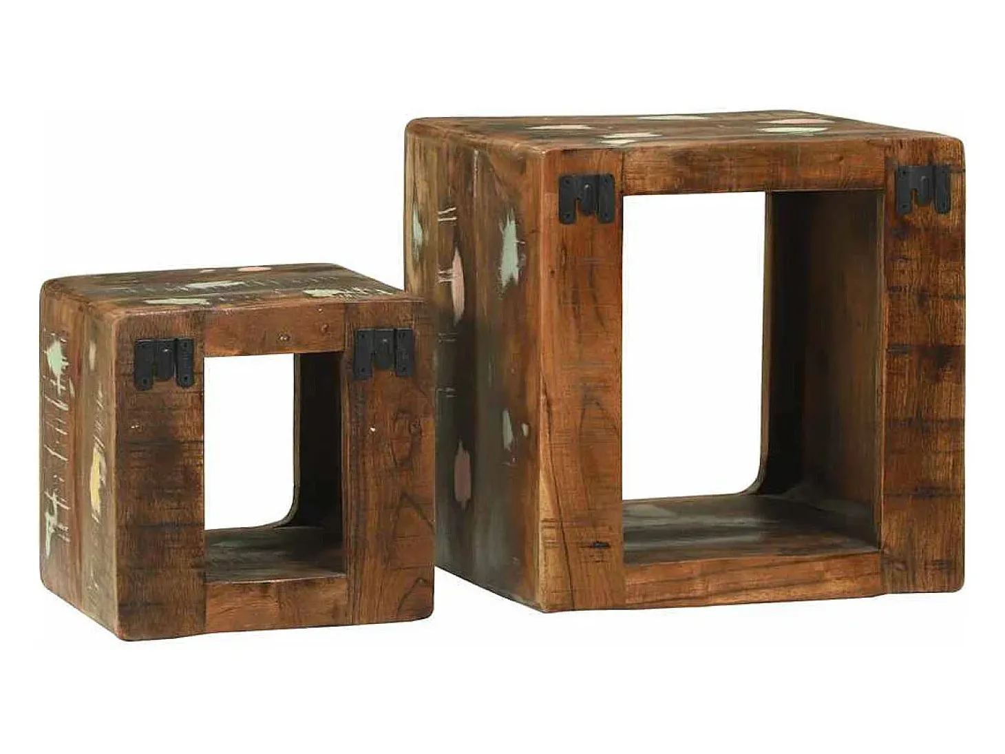 Unidad de Televisión 2 piezas Multicolor madera maciza reciclada