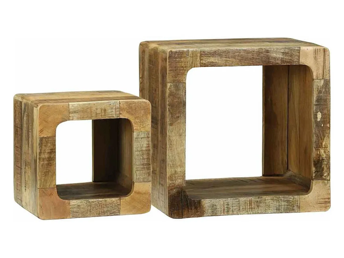 Unidad de Televisión 2 piezas Marrón Madera maciza de mango rugosa