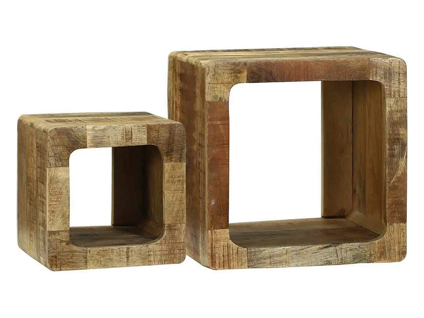 Unidad de Televisión 2 piezas Marrón Madera maciza de mango rugosa