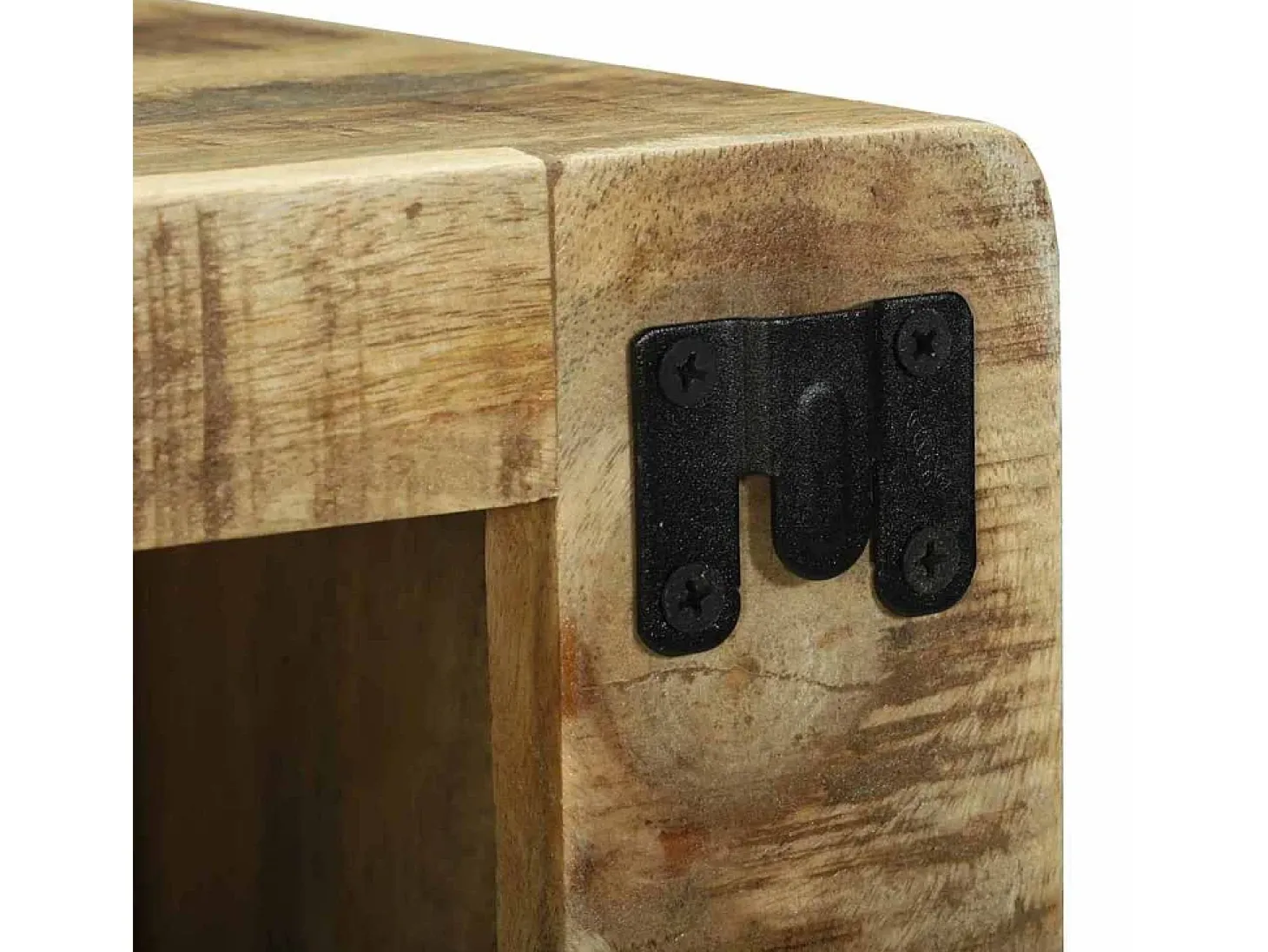 Unidad de Televisión 2 piezas Marrón Madera maciza de mango rugosa