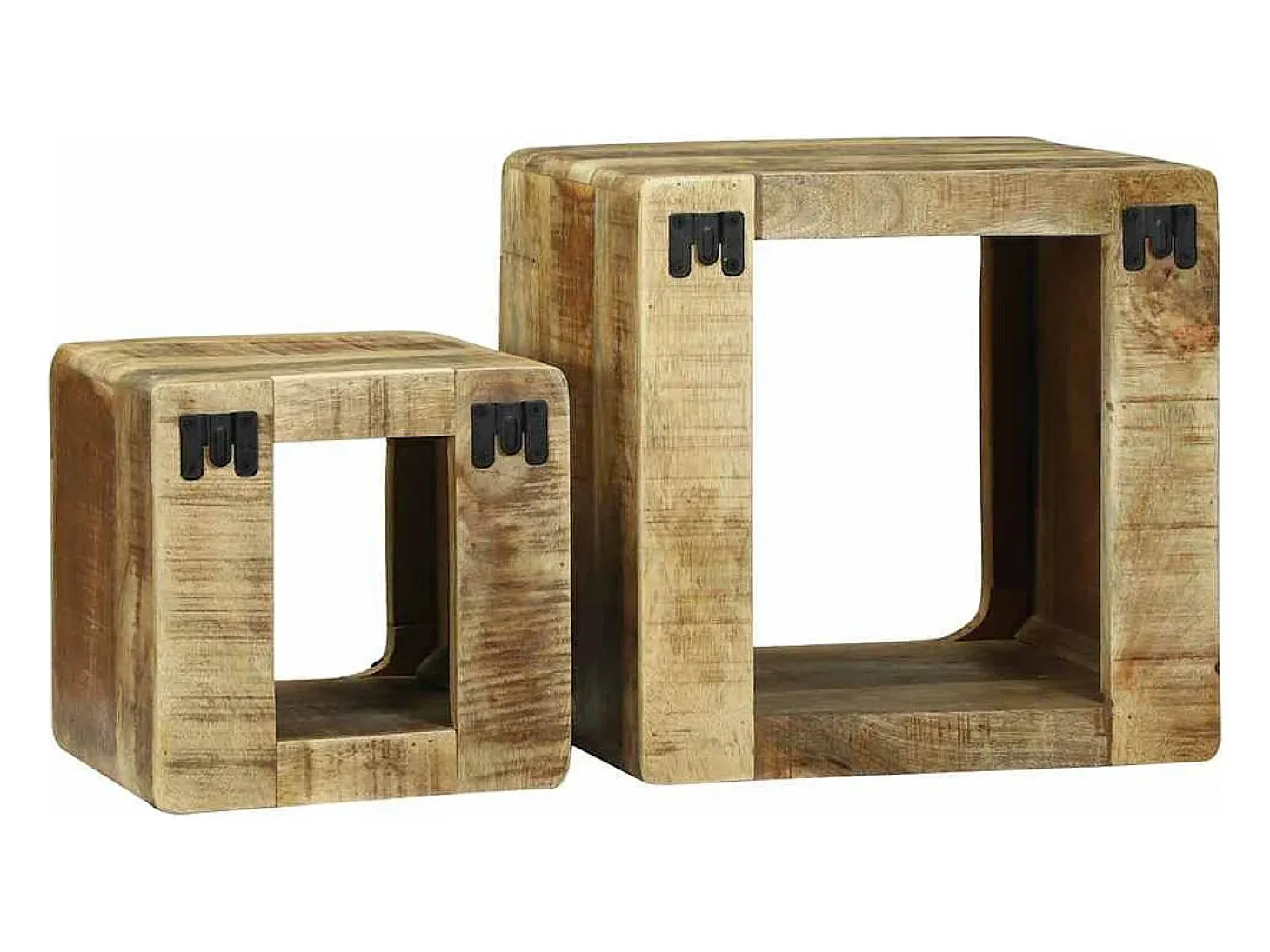 Unidad de Televisión 2 piezas Marrón Madera maciza de mango rugosa
