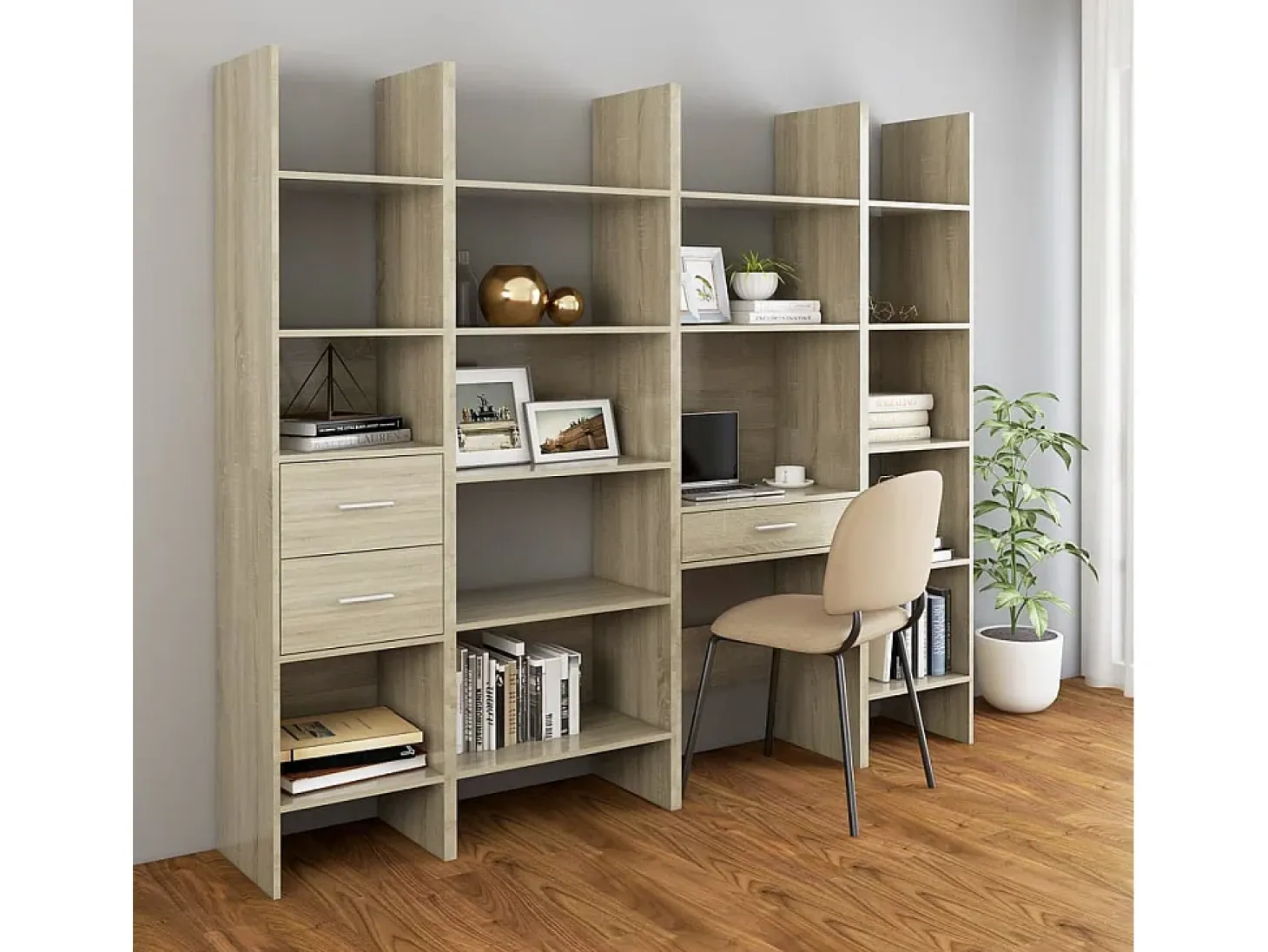 Vamdrup Estantería madera contrachapada color roble Sonoma 40x35x180 cm
