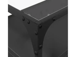 Varel Mueble TV tablero cristal madera ingeniería negro 60x35x51 cm