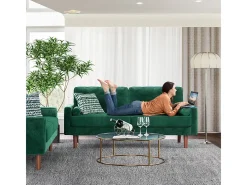Velvet verde y sofá de terciopelo sólido - 3 Lugares - Carga máxima de 300 kg - 176x78x85cm