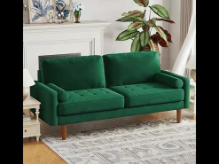 Velvet verde y sofá de terciopelo sólido - 3 Lugares - Carga máxima de 300 kg - 176x78x85cm