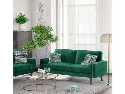 Velvet verde y sofá de terciopelo sólido - 3 Lugares - Carga máxima de 300 kg - 176x78x85cm