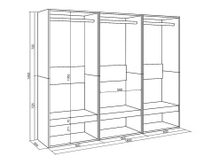 Vestidor abierto, 180x35x145cm, Dormitorio, habitación, Armario, perchero, Blanco