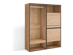 Vestidor abierto, 120x35x145cm, Dormitorio, habitación, Zapatero, Roble