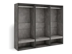 Vestidor abierto, 180x35x145cm, Dormitorio, habitación, Armario, perchero, Cemento