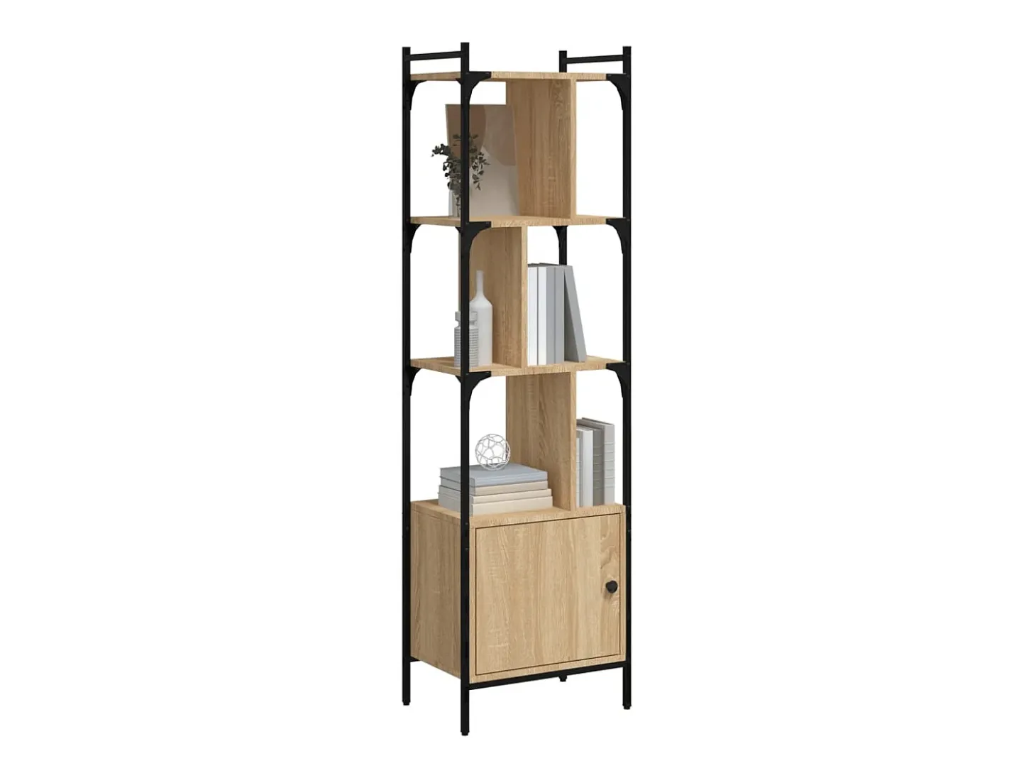 Vilan Estantería con puerta madera roble Sonoma 44,5x30x154,5 cm
