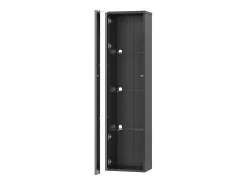 Vitrina 40×29×170 cm - iluminación LED multicolor con mando - divisiones de cristal - negro