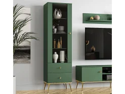Vitrina 1 puerta 2 cajones Thalia Verde