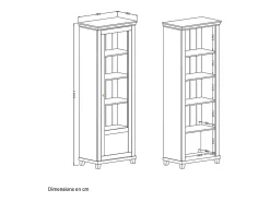 Vitrina 1 puerta apertura por la derecha Martin Verde y Madera