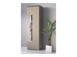 Vitrina 1 puerta NESS – Acabado Congo & Antracita – LED blanco neutro – 10 nichos diseño