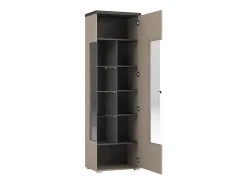 Vitrina 1 puerta NESS – Acabado Congo & Antracita – LED blanco neutro – 10 nichos diseño