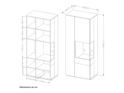 Vitrina 2 puertas apertura por la derecha Andrea Blanco y Madera