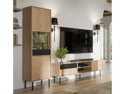 Vitrina 2 puertas Astra Madera y Negro
