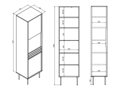 Vitrina 2 puertas Astra Madera y Negro